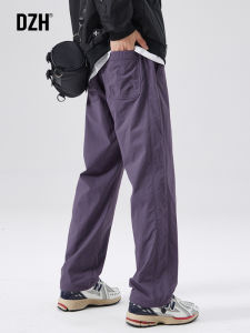 Mens Waterproof Hiking Pants Purple Casual Straight Leg Thin Summer New Style Climbing Trousers Fashionable Youth Brand DZH