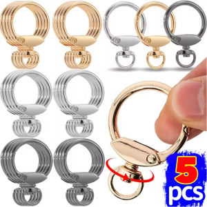 5PCS Swivel Spring O Ring Metal Round Shape Lobster Spring Clasps Openable Keychain Hook Connector Clasp Buckles DIY Jewelry