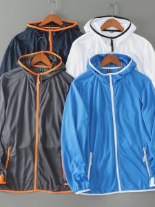 Breathable Quick-Dry High-Elasticity Mens Outdoor Sports Sun Protection Jacket Mesh Breathable Spring Summer Lightweight Hoodie