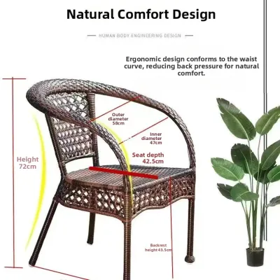 ZHENTAIYUAN | Waterproof Breathable Rattan Furniture Set for Garden Patio Outdoor and Indoor 3 Pieces
