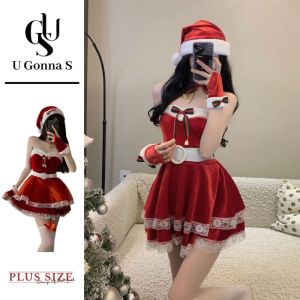U Gonna S Christmas Sleepwear for Women Dress Red Sleeveless Push Up Lingerie Nightwear Fashion 2025 New Design Elastic Party Christmas Gift