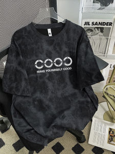 American Style Tie Dye Pure Cotton Short Sleeve T-Shirt Mens Summer New High Street Trend Brand Premium Feeling Body Shirt