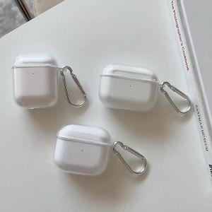 Transparent Clear Case for Apple Airpods for 1 2 3 Pro&Pro 2Soft TPU Waterproof Shockproof Protective Cover Earphone Cases with Keychain