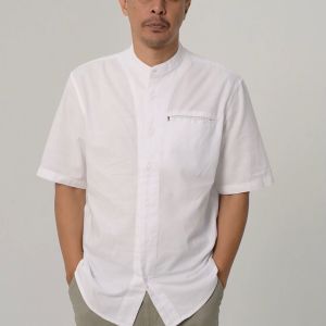 MGee Baju Muslim Koko Pria Lengan Pendek AZKA C070 White