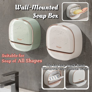 Bathroom Soap Box Wall Mounted Soap Box with Lid Waterproof Soap Dishes Soap Storage Box For Home Bathing