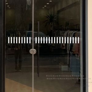 Simplified Vertical Waistline Glass Stickers Office Glass Door Warning Line Decorative Waterproof PVC Wall Decals for Kitchen