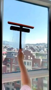 3 In 1 Glass Window Cleaner Window Cleaning Brush Squeegee Glass Scraper Wiper Rotating Multifunctional Window Clean Artifacts