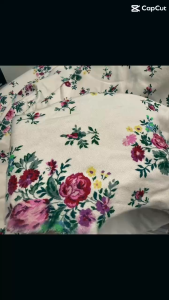 1 Mét Vải Thun Cotton Nỉ Dày 4 Chiều Màu Kem Hoạ Tiết Hoa Hồng Khổ 1m8 Hàng Công Ty