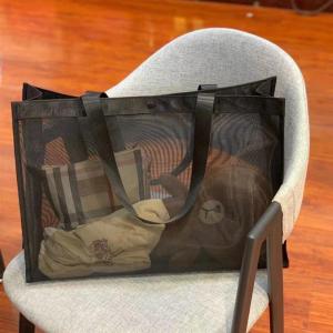 Large Mesh Shoulder Bag Shopping Basket Beach Swimming Bag High Capacity Travel Toiletry Storage Bag Eco-Friendly Foldable