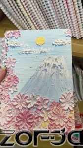 A5 Diary Notepad 60Sheets Spiral Notebook Composition Notebooks For kids Double Metal Ring Oil Paint