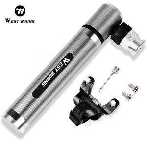 West Biking | WEST BIKING Mini Bike Pump Aluminum Alloy Hand Pump 160PSI For Schrader&Presta Valve With Free Needle MTB Road Bike Accessories