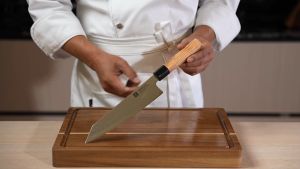 Pisau Dapur XINZUO 8.5 Inch Sakimaru Baja Damaskus 67 Lapisan Gagang Kayu Zaitun Tajam