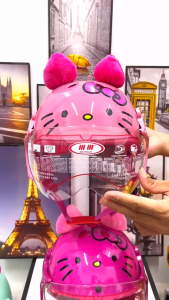 Mũ Bảo Hiểm Trẻ Em M-M Hình Mèo KitTy Cho Bé Gái/Bảo Hành Chính Hãng 12 Tháng.