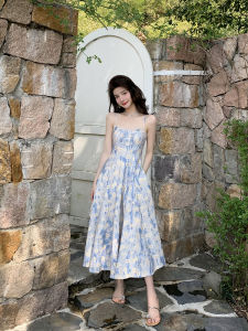 DENGLIULIU | French Style Beach Resort Dress Flared Maxi Dress