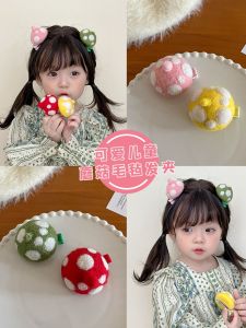 Adorable Mushroom Shaped Wool Felt Hair Clip for Girls Childrens Headwear Sweet 3D Parent-Child Hair Accessories Side Clips