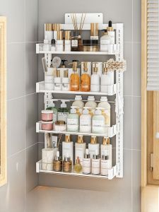 ตู้ครัวห้องน้ำแบบติดผนัง 3 ชั้น ไม่ต้องเจาะ ติดประตูได้ อุปกรณ์สำหรับเก็บของในห้องน้ำ ตกแต่งบ้าน วัสดุอื่นๆ