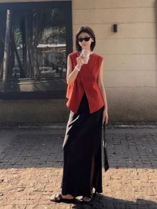 High Waist Asymmetric Black Acetate Pleated Fish Tail Long Skirt Womens Fashion Spring Autumn Seasonal A-Line Mini Skirt
