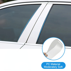 8Pcs Glossy Chrome Car Door Window Center Column Middle B C BC Pillars Post Panel Cover Trim PC Material Sticker Decal For Honda HRV HR-V 2014 2015 2016 2017 2018 2019 2020 2021
