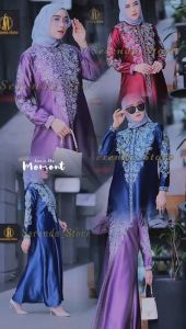Gamis Dahlia Satin Kristal Modern Lebaran Mewah Terbaru 2023 Dress Muslim Wanita Hits Viral Kekinian Pakaian Lebaran Designer Gamis Bordir Long Sleeve - Lazada