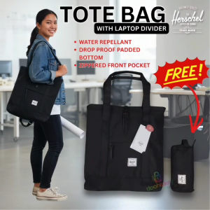 Herschel Market Tote bag Laptop Bag 16 Liters Shoulder Bag totebag with FREE Pouch Limited Only
