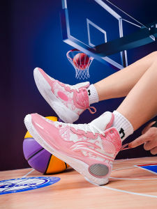 Pink High Top Basketball Shoes for Teens And Women Sport Competition Shoes Breathable Comfortable Durable Rubber Outsole