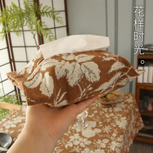 Retro French Style Tissue Paper Bag Embroidered Luxury Sensation Home Desktop Tissue Cover Tea Table Drawstring Box