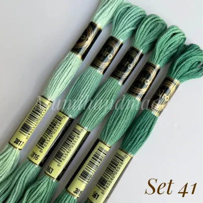 [ Bảng 2 ] [Combo 3 - 8 Tép] Chỉ Thêu Tay Airo Cotton - Set Phối Màu Gradient Thông Minh (Set Màu Gradient Xanh Dương/Lá/Ngọc)