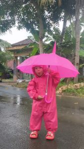 Paket Hemat Jas Hujan Anak Jumpsuit Bundling Payung Lipat Anak Karakter Kuping COD Bayar DItempat