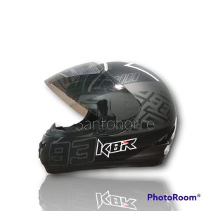 Helm Fullface SNI motif KYT R10 #3 black white red pria wanita dewasa