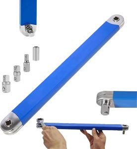 Versatile Extension Ratchet Wrench With 1/2" 1/4" And 3/8" Multi-Purpose Zero Offset Extension Wrench For Tight Space Work Tool