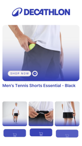 Decathlon Mens Tennis/ Pickleball Lightweight Shorts Essential+ - Navy Blue