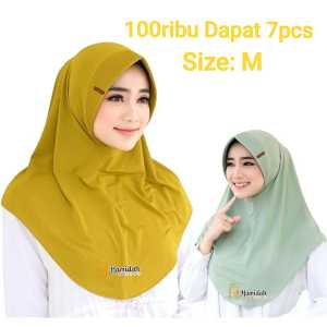100ribu Dapat 7pcs Hijab Hamidah Sport Size M Berlabel Akrilik Besi Gold