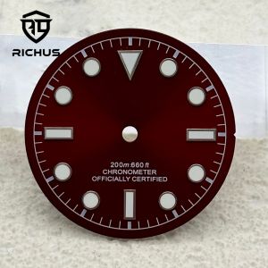 RICHUS 28.5mm Green Luminous Watch Dial Compatible with NH35 NH36 ETA2824 ST2130 Miyota8215-DG Movement for Watch Repair