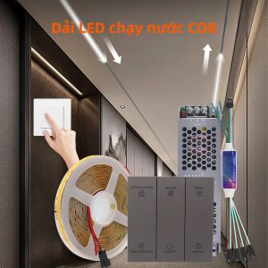 Dải Đèn LED COB 24V Hiệu Ứng Nước Chảy Đồng Bộ WS2811 Công Tắc Thông Minh Trang Trí Nhà Cửa Đèn Băng Dải Mềm Dẻo