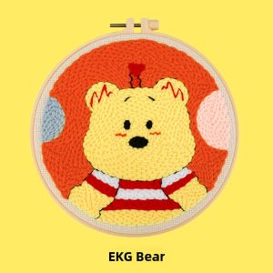 Childrens Cartoon DIY Embroidery Materials Handmade Crocheting Yarn Self-Embroidery Tools for Gift Includes Stitches