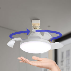 Invisible Fan Modern Simple LED Ceiling Fan Light Retractable Blades Fans E27 base ceiling lamp fan Bedroom Living Room Lighting