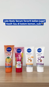 Nivea Extra White Body Serum 180ml - Night Nourish - Intensive Moisture - Radiant & Smooth - Care & Protect -Instant Glow - Anti Age - Hijab Cooling - Ratu Kosmetik Online
