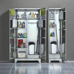 Stainless Steel Cleaning Tools Storage Cabinet