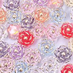 12mm 60pcs 5 Colors Rose Beads Stylish and Fresh Pastoral-Themed for DIY Clothing Making Beads