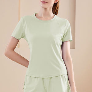 Annie-Sport Sport Shirt for Women Korean Style Plus Size Summer Women Sports T Shirt Breathable Running Fitness Short-sleeved Yoga Tops for Women Slim-fit Yoga Wear Women