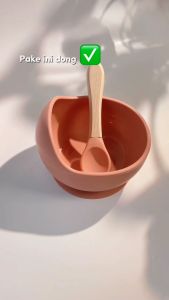 Mocababy Mangkok Silicone Suction Free Sendok Mangkok Makan Bayi Suction Food Grade / Mangkok Bayi / Peralatan Makan Ibu Bayi/ Silicone Bowl Spoon / Peralatan Makan Anak Silikon Mangkok Sendok Anti Tumpah / Perlengkapan Mpasi Food Grade