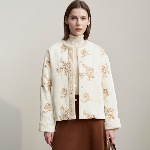 AMII | New Chinese Style Heavy Embroidery Thickened Down Jacket
