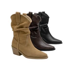 Toomanyshoes | Pointed-toe Fold-over Design Western Boot