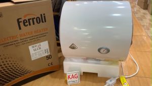 Máy nước nóng Ferroli 50 lít KAG-AQUA50N bình nước nóng gián tiếp nằm ngang tròn D450mm chống giật hiệu suất sử dụng tốt hiệu suất sử dụng tốt