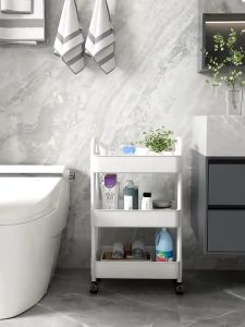 ชั้นวางรถเข็น ชั้นวางของรถเข็นพลาสติก 3/4/5ชั้น พร้อมล้อเลื่อน+ที่จับ รถเข็นเก็บของ เคลื่อนย้ายสะดวก รุ่นฮิต พร้อมส่ง