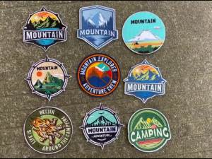 Mountain Camp Patch Iron On Patches For Clothing Thermoadhesive Patches Stickers Letters Appliques Badges On Backpack Sewing DIY