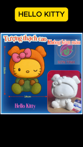 Tượng thạch cao cô mèo Hello Kitty đáng yêu M10 (Không kèm màu) Bé Tô Màu Tô Tượng