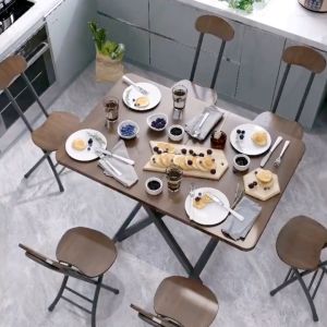 โต๊ะกินข้าว โต๊ะพับ โต๊ะห้องอาหาร, โต๊ะพับได้ ทรงสี่เหลี่ยม ทรงกลม ไม่ต้องประกอบ, 🔸พร้อมส่ง🔸
