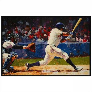 Tranh thể thao bóng chày. Tranh treo tường dán tường sơn dầu canvas trang trí. CGI-1533