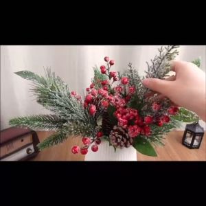 Sunlight 48PCS Bulk Artificial Red Berries Decorations with Cherry Christmas DecorFeatures Christmas BerriesChristmas CherriesCherry for Christmas Tree OrnamentsCherry Fruit DecorationBerry Christmas Decorations Xmas Decoration Sale